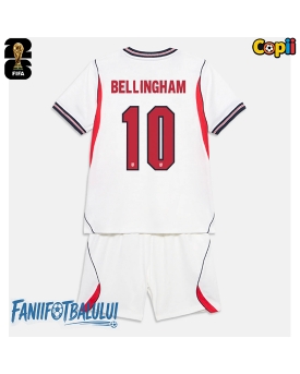 Anglia Jude Bellingham #10 Echipament de Fotbal Replică Mondial 2026 Copii Acasa (+ Șorturi)